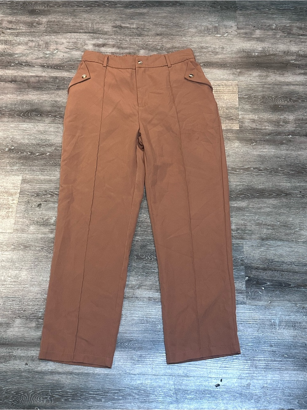 SHEIN Women’s XL Brown High Rise Straight Leg Utility Pants US 12
